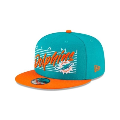 Blue Miami Dolphins Hat - New Era NFL Retro 9FIFTY Snapback Caps USA2395764